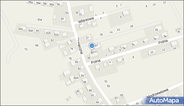 Więckowice, Słoneczna, 53, mapa Więckowice