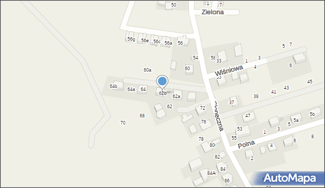 Więckowice, Słoneczna, 62b, mapa Więckowice