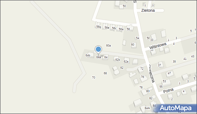 Więckowice, Słoneczna, 64a, mapa Więckowice