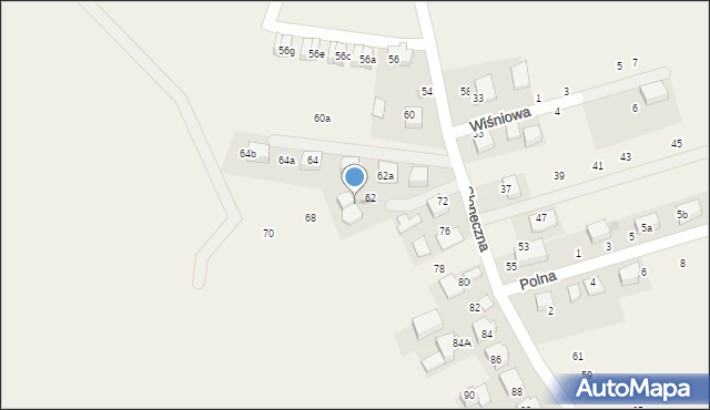 Więckowice, Słoneczna, 66, mapa Więckowice