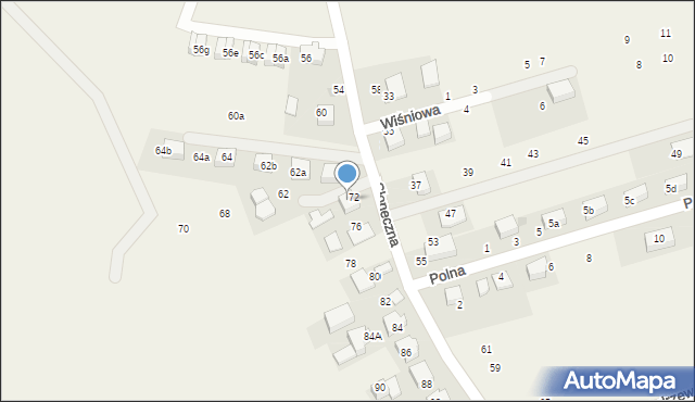 Więckowice, Słoneczna, 74, mapa Więckowice