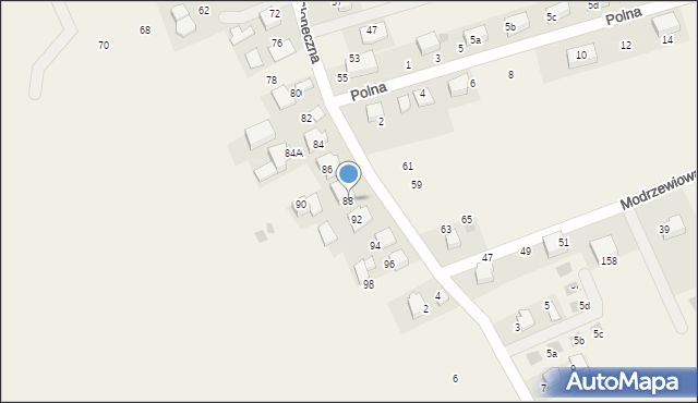 Więckowice, Słoneczna, 88, mapa Więckowice