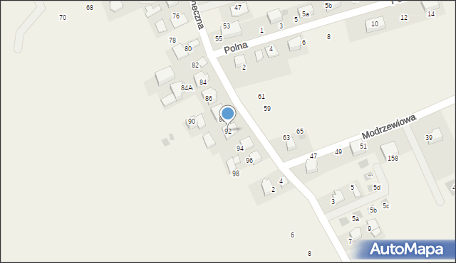 Więckowice, Słoneczna, 92, mapa Więckowice