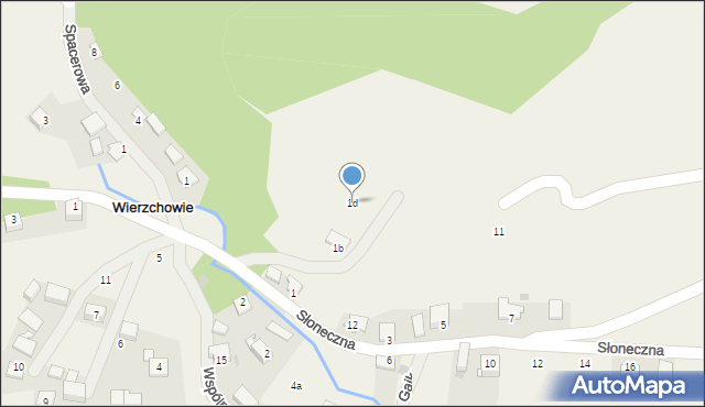 Wierzchowie, Słoneczna, 1d, mapa Wierzchowie