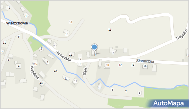 Wierzchowie, Słoneczna, 5, mapa Wierzchowie