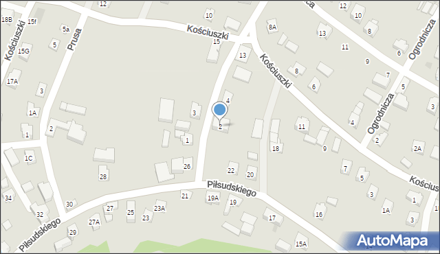 Wilamowice, Słowackiego Juliusza, 2, mapa Wilamowice