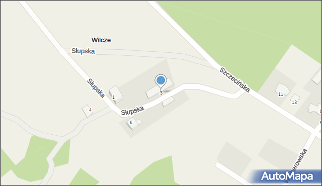 Wilcze, Słupska, 3, mapa Wilcze