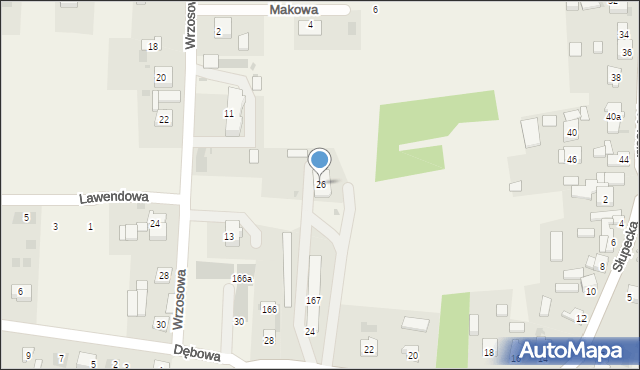 Wilczogóra, Słupecka, 26, mapa Wilczogóra