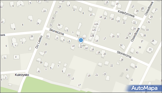 Wilkowice, Słoneczna, 12, mapa Wilkowice