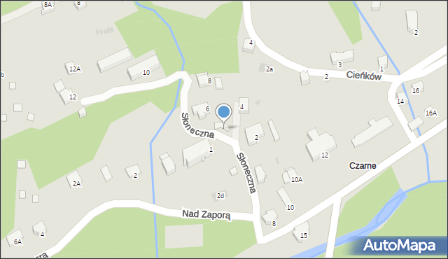 Wisła, Słoneczna, 6a, mapa Wisła