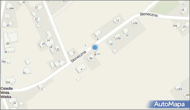 Wisła Wielka, Słoneczna, 8, mapa Wisła Wielka