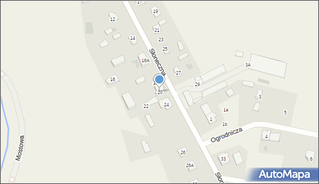 Wiślina, Słoneczna, 20, mapa Wiślina