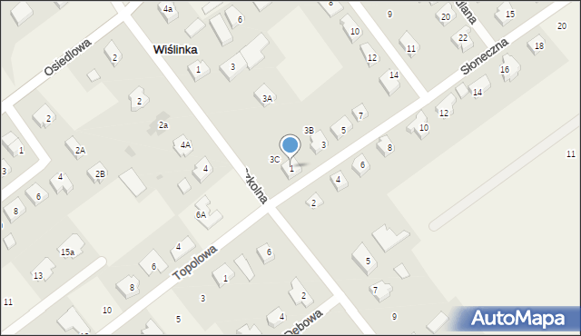 Wiślinka, Słoneczna, 1, mapa Wiślinka