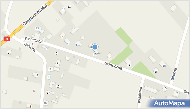 Witkowice, Słoneczna, 10, mapa Witkowice