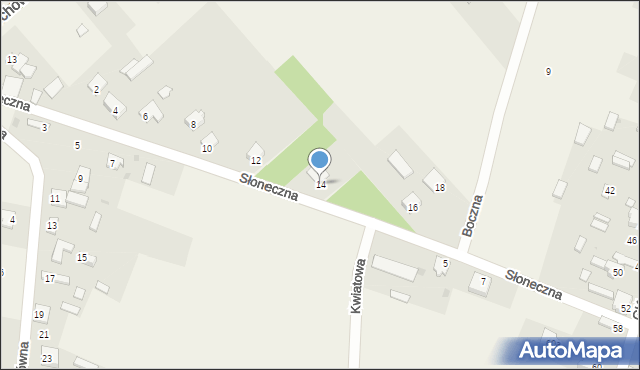 Witkowice, Słoneczna, 14, mapa Witkowice