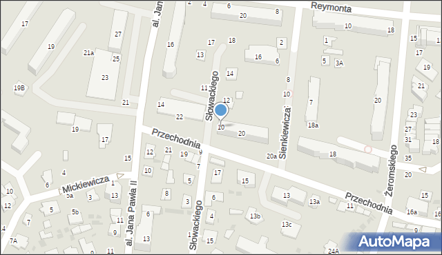 Włodawa, Słowackiego Juliusza, 10, mapa Włodawa