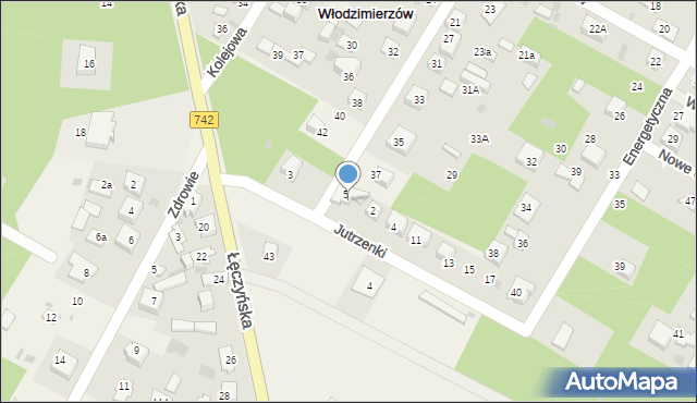 Włodzimierzów, Słoneczna, 5, mapa Włodzimierzów