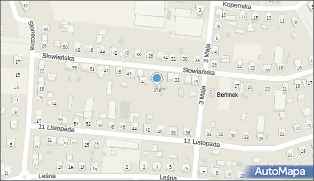 Włoszakowice, Słowiańska, 37a, mapa Włoszakowice