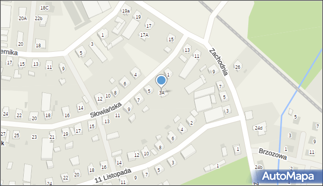 Włoszakowice, Słowiańska, 3A, mapa Włoszakowice