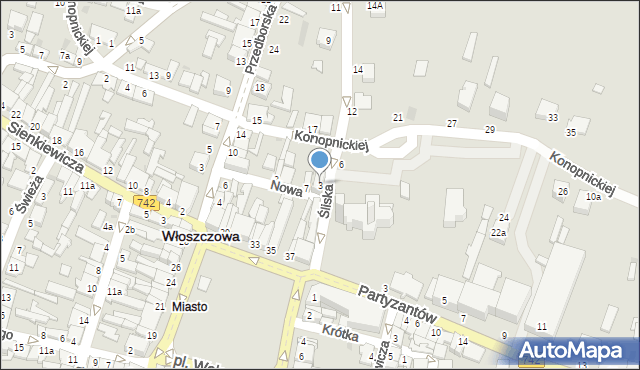Włoszczowa, Śliska, 3, mapa Włoszczowa