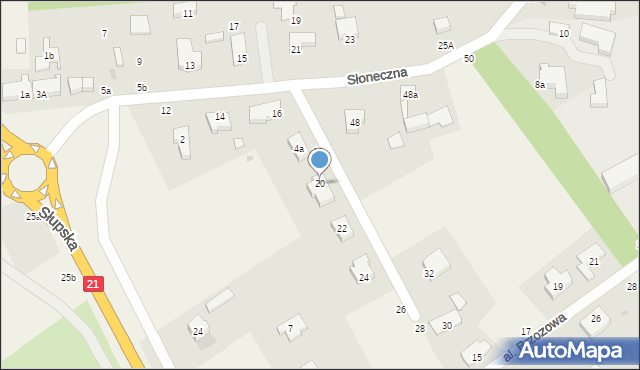 Włynkówko, Słoneczna, 20, mapa Włynkówko