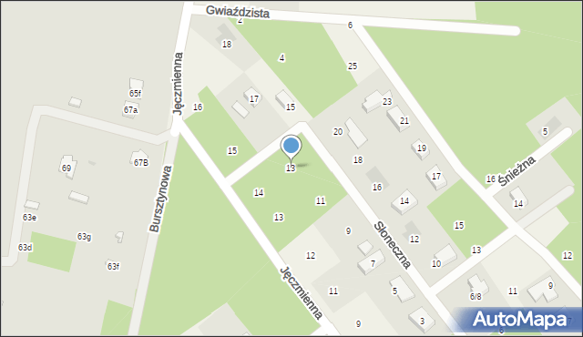 Wódka, Słoneczna, 13, mapa Wódka