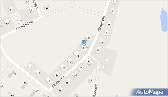 Wójtowo, Słoneczna, 34, mapa Wójtowo