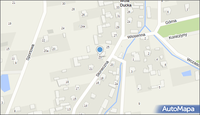 Wola Ducka, Słoneczna, 23, mapa Wola Ducka
