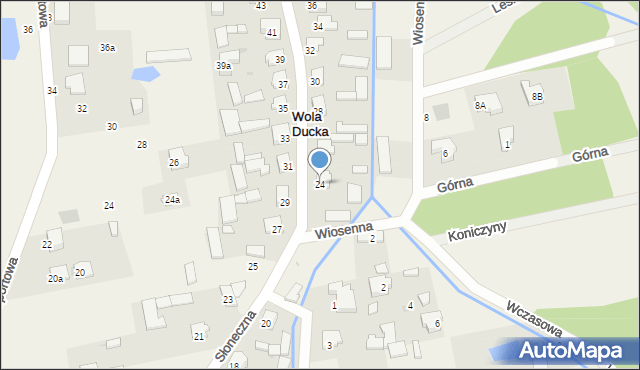 Wola Ducka, Słoneczna, 24, mapa Wola Ducka