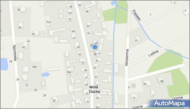 Wola Ducka, Słoneczna, 36, mapa Wola Ducka