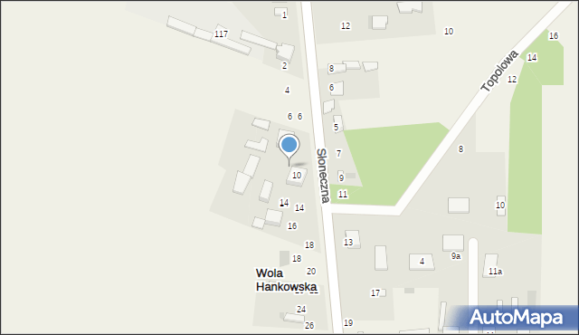 Wola Hankowska, Słoneczna, 10, mapa Wola Hankowska