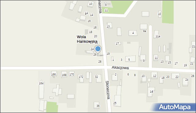 Wola Hankowska, Słoneczna, 26, mapa Wola Hankowska