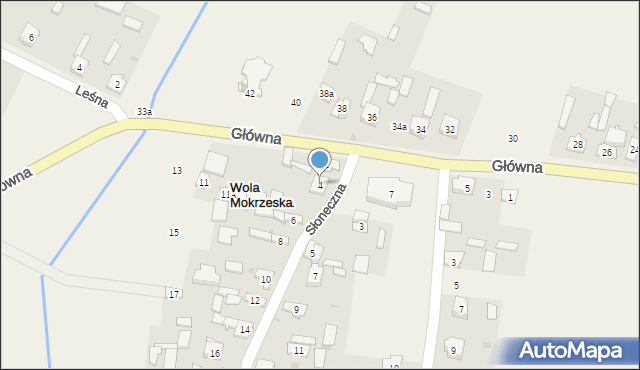 Wola Mokrzeska, Słoneczna, 4, mapa Wola Mokrzeska
