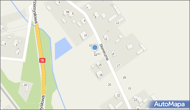 Wola Rębkowska, Słoneczna, 14, mapa Wola Rębkowska