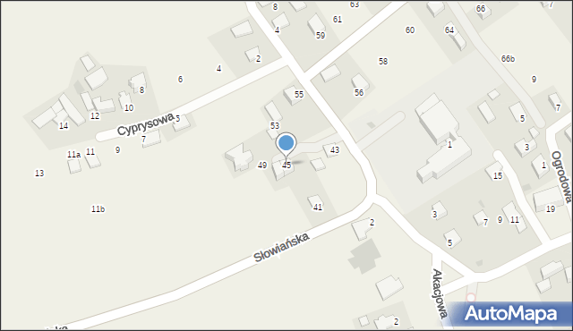 Wola Zachariaszowska, Słowiańska, 45, mapa Wola Zachariaszowska