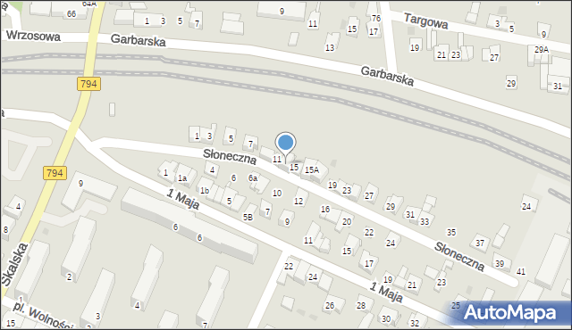 Wolbrom, Słoneczna, 13, mapa Wolbrom