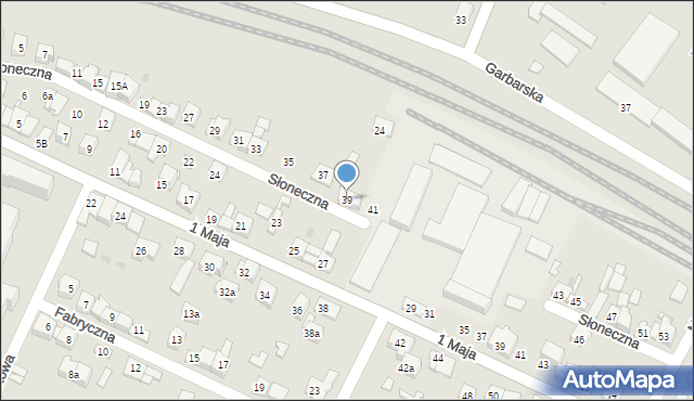 Wolbrom, Słoneczna, 39, mapa Wolbrom