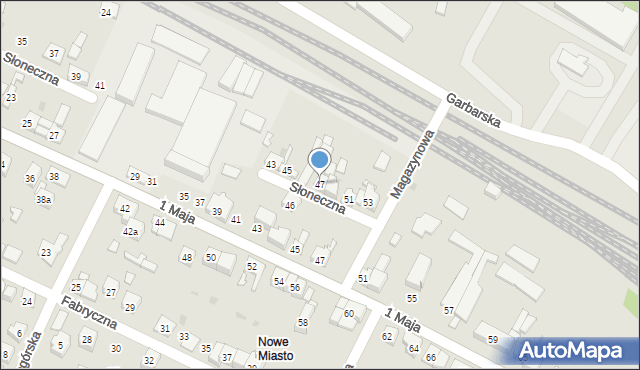 Wolbrom, Słoneczna, 47, mapa Wolbrom