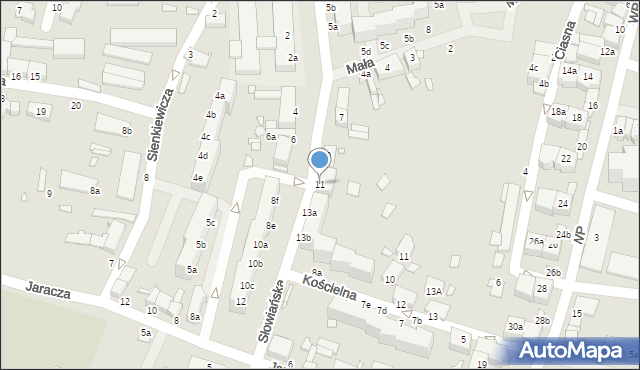 Wolin, Słowiańska, 11, mapa Wolin