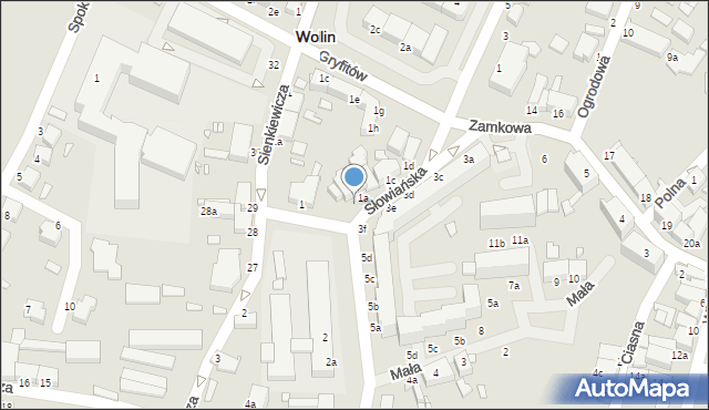 Wolin, Słowiańska, 1e, mapa Wolin