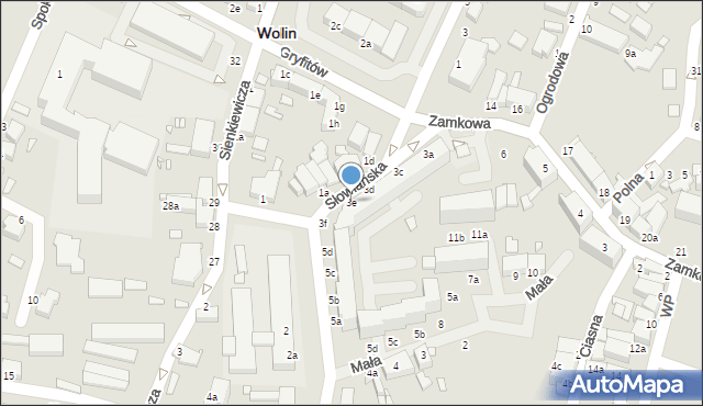 Wolin, Słowiańska, 3e, mapa Wolin