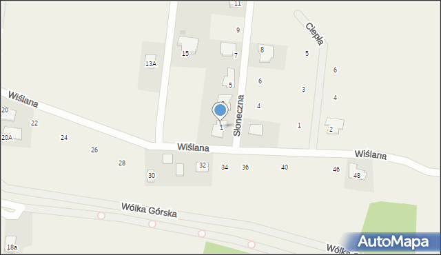 Wólka Górska, Słoneczna, 1, mapa Wólka Górska