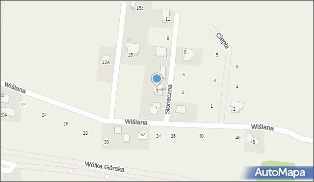 Wólka Górska, Słoneczna, 3, mapa Wólka Górska