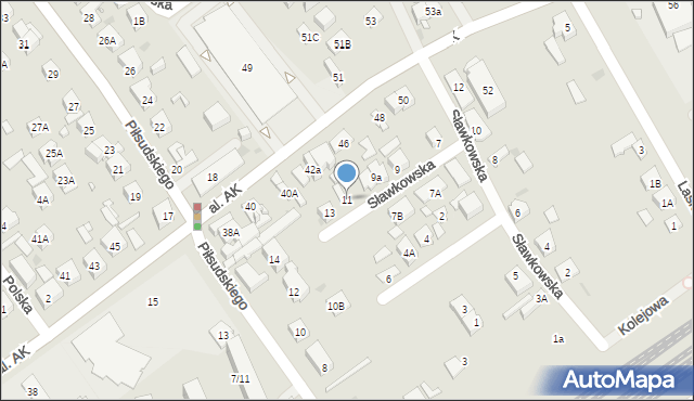 Wołomin, Sławkowska, 11, mapa Wołomin