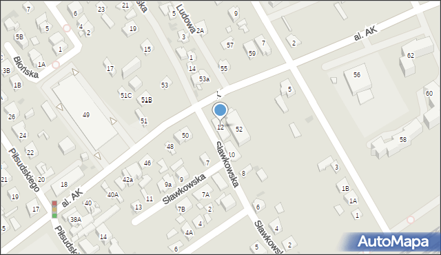 Wołomin, Sławkowska, 12, mapa Wołomin