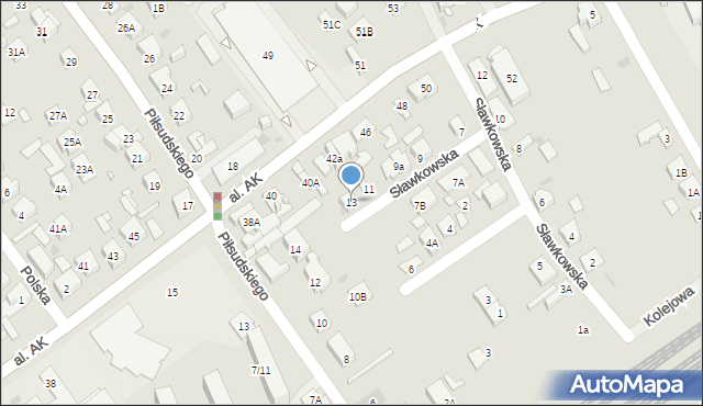 Wołomin, Sławkowska, 13, mapa Wołomin