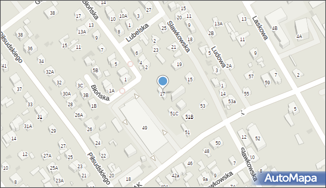 Wołomin, Sławkowska, 17, mapa Wołomin