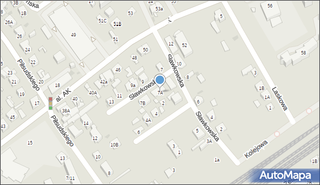 Wołomin, Sławkowska, 7A, mapa Wołomin