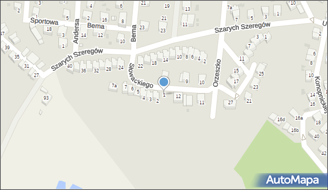 Wołów, Słowackiego Juliusza, 1, mapa Wołów