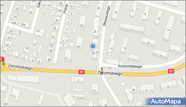 Wolsztyn, Słowackiego Juliusza, 12, mapa Wolsztyn